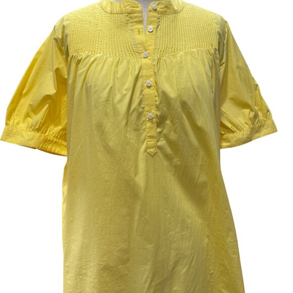 J.Crew Short-Sleeve Mini Shirt Dress Cotton Poplin Yellow S - Picture 2 of 6